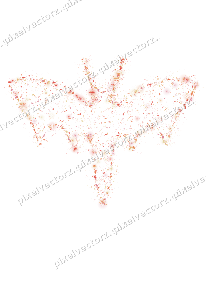 Seamless glitter bat of leaves and shards on a transparent background
