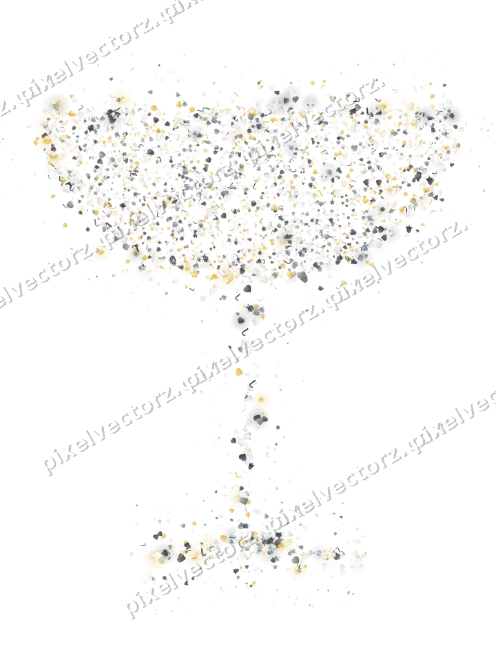 Seamless glitter champagne coupe in amber on a transparent background