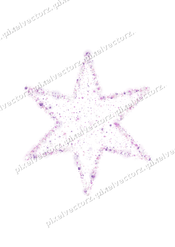 Seamless glitter star of gifts in magenta on a transparent background