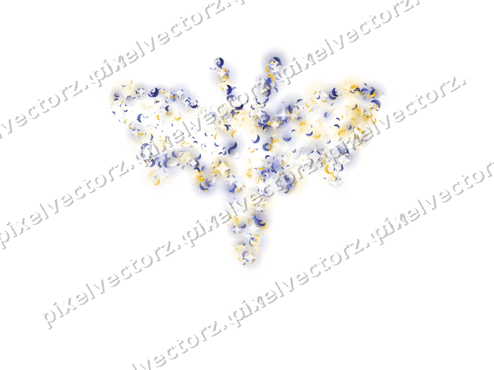 Seamless glitter bat of crescents on a transparent background
