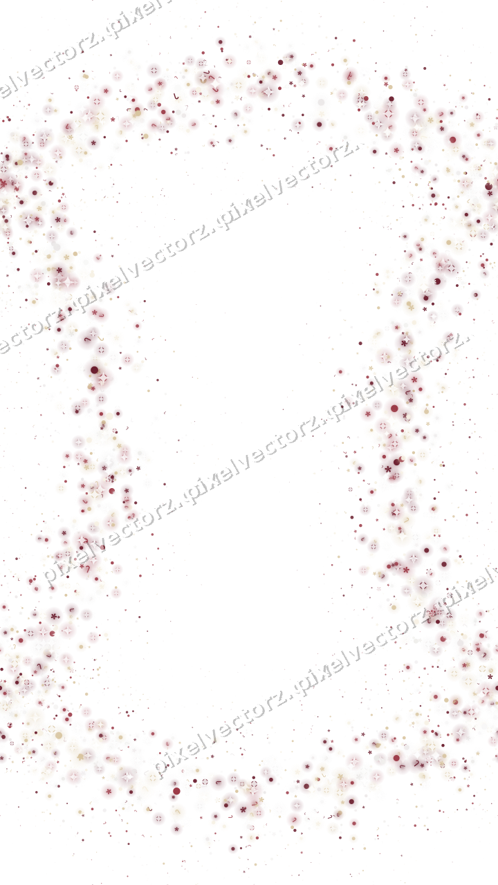 Seamless glitter wreath in dark pink on a transparent background