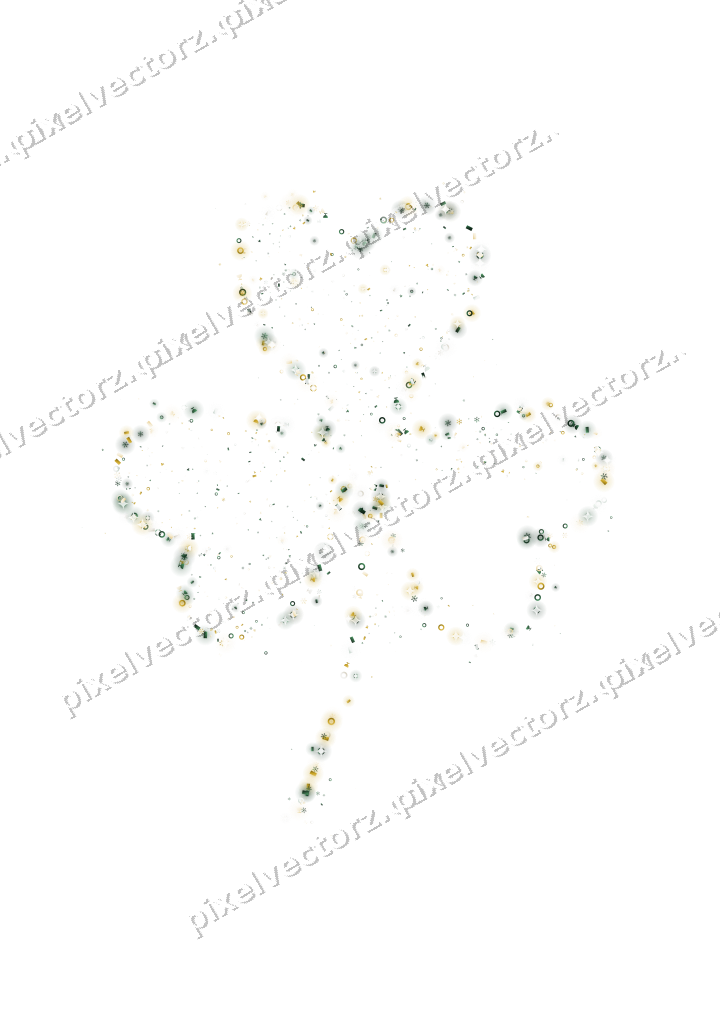 Seamless glitter shamrock in dark green on a transparent background