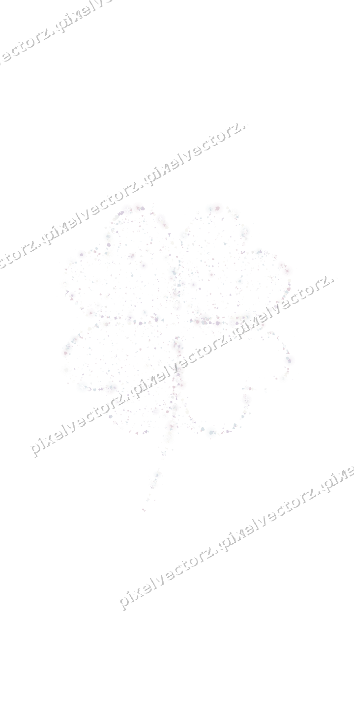 Seamless glitter four leaf clover on a transparent background