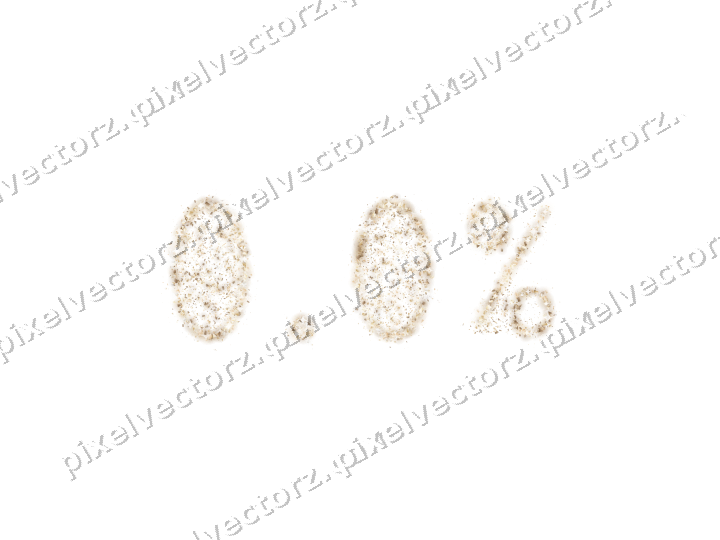 Seamless glitter number 0.0% in amber on a transparent background