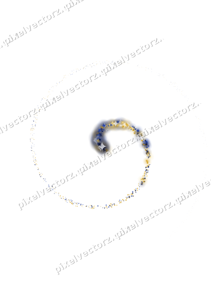 Seamless glitter spiral of sparkles on a transparent background