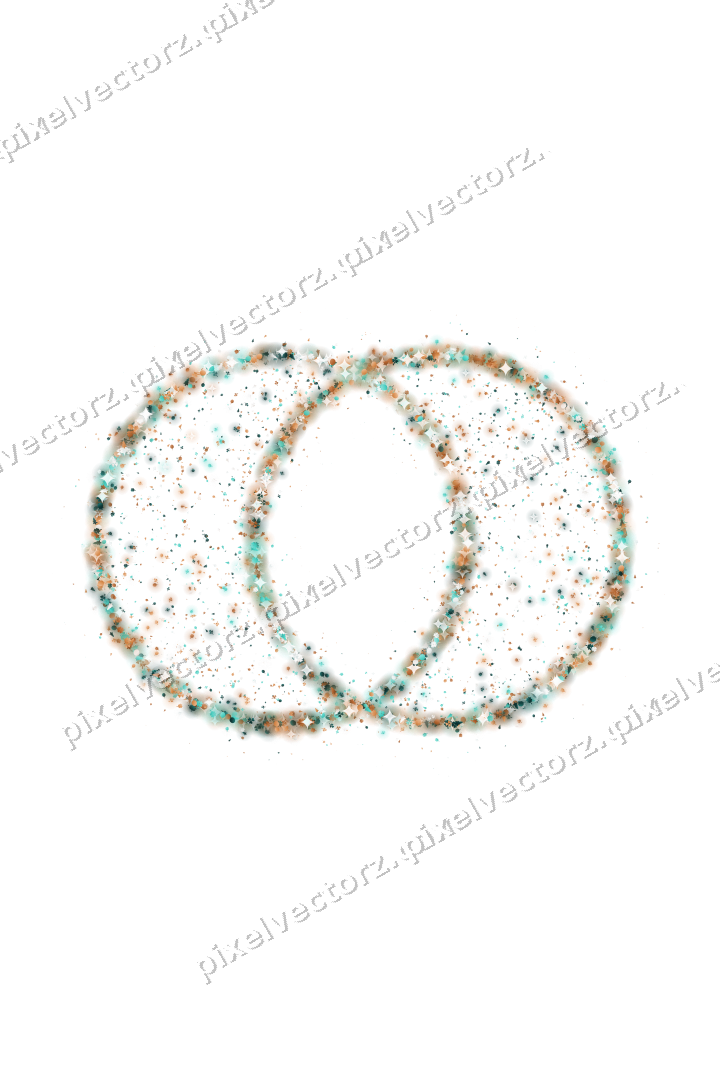 Seamless glitter wedding rings in orange on a transparent background
