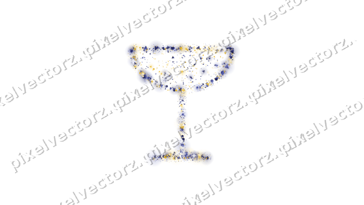 Seamless glitter champagne coupe on a transparent background