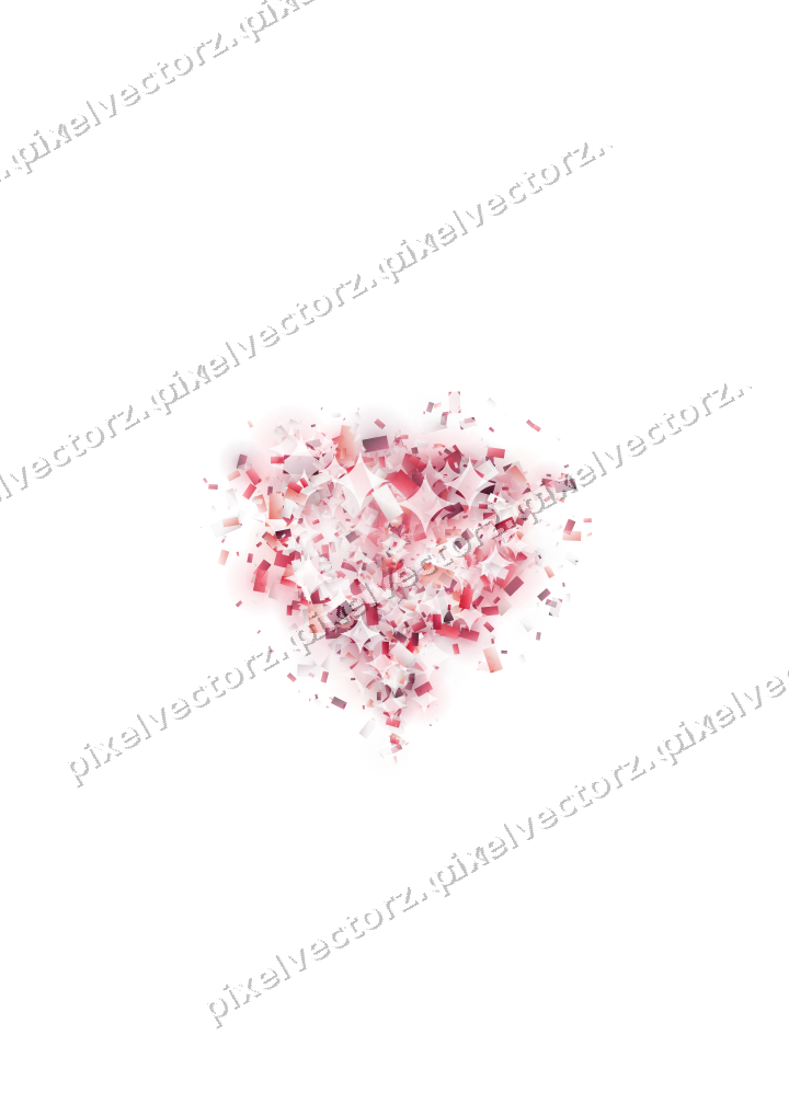 Nahtloses Glitzerherz aus Konfetti in Rosa auf transparentem Grund