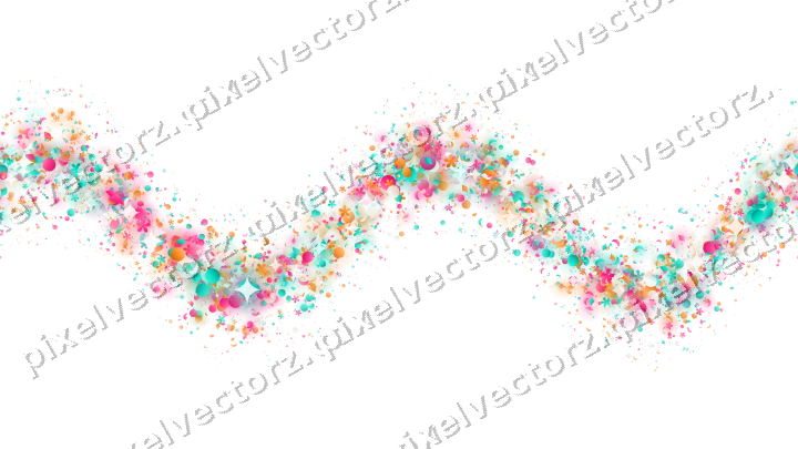 Seamless glitter wave in pink and orange on a transparent background