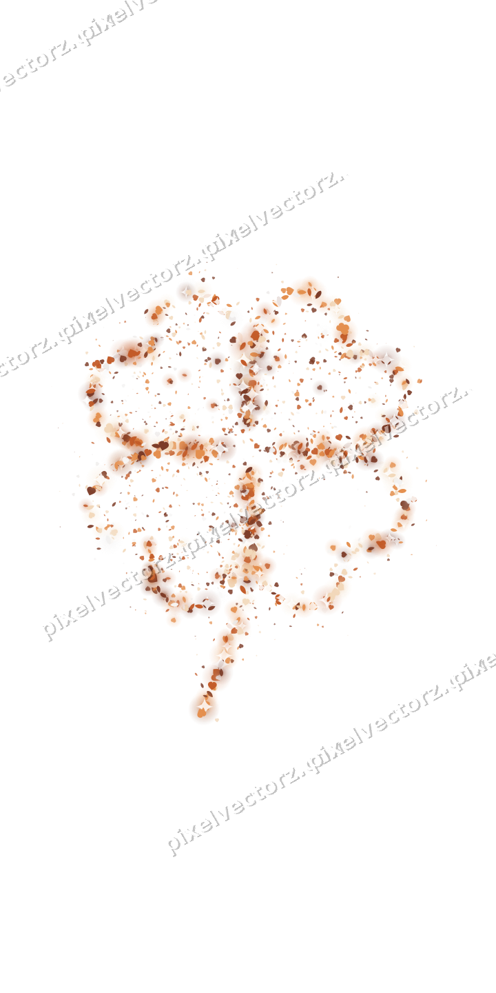 Seamless glitter four leaf clover on a transparent background