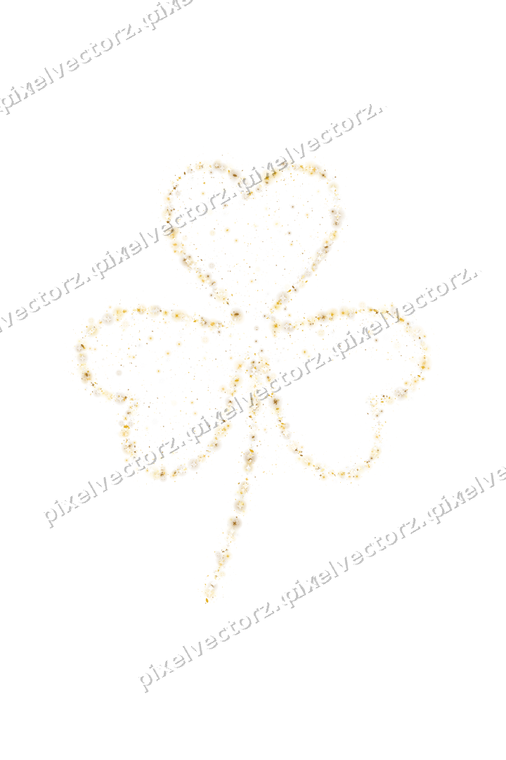 Seamless glitter shamrock on a transparent background