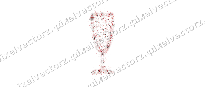 Seamless glitter champagne flute in red on a transparent background