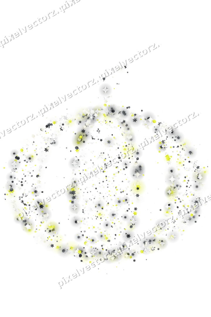 Seamless glitter pumpkin in yellow on a transparent background