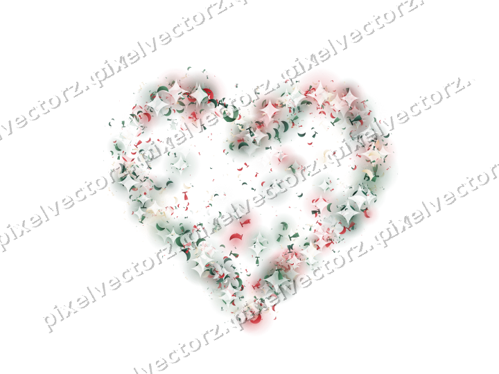 Seamless glitter heart in dark green on a transparent background