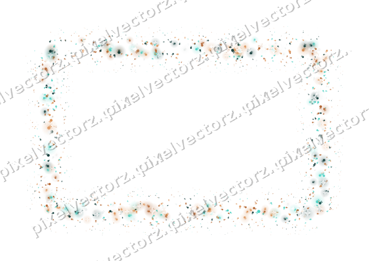 Seamless glitter frame of bunnies on a transparent background