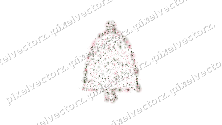 Seamless glitter bell in pink on a transparent background
