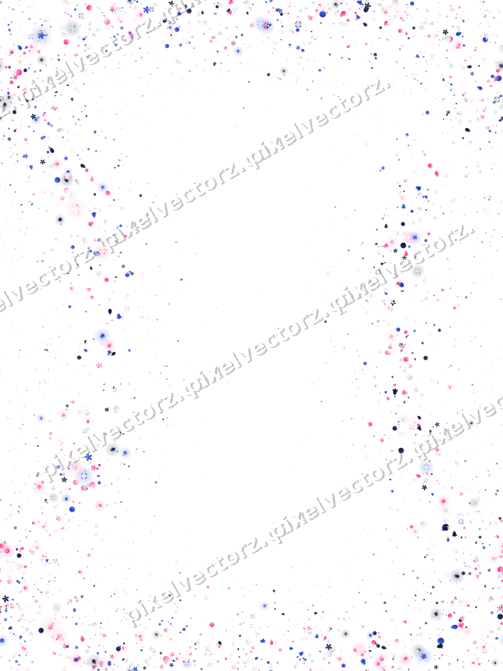 Seamless glitter wreath in pink and blue on a transparent background