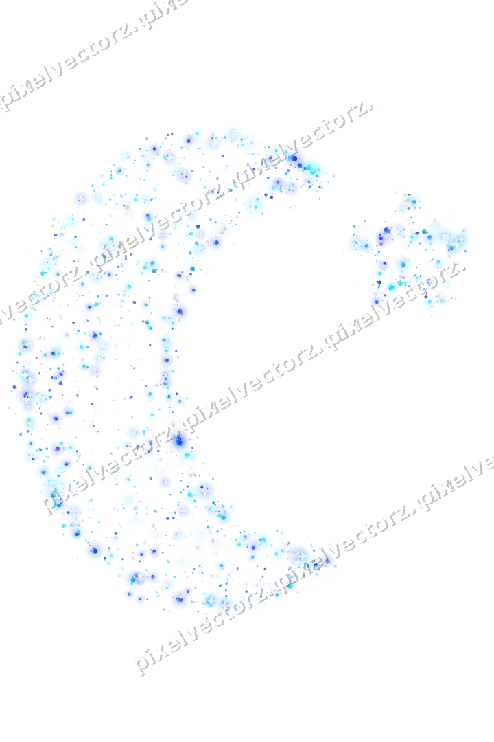 Seamless glitter crescent moon of baubles on a transparent background