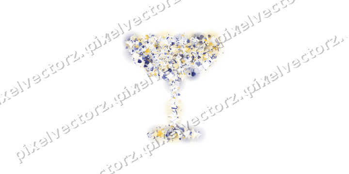 Seamless glitter champagne coupe on a transparent background