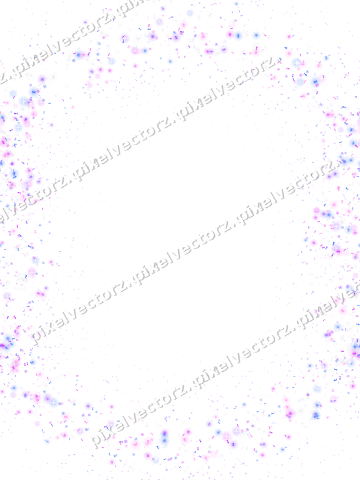 Seamless glitter wreath in purple and blue on a transparent background