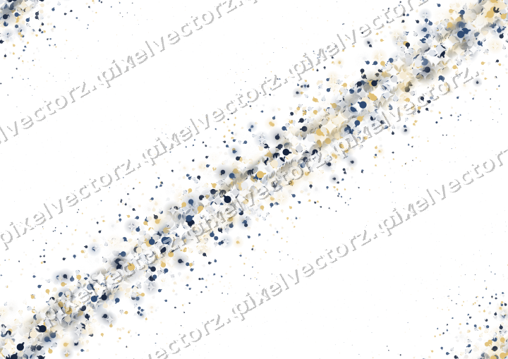 Seamless glitter band of baubles on a transparent background