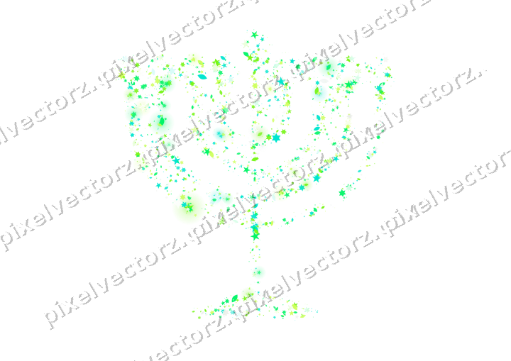 Seamless glitter menorah in green and lime on a transparent background