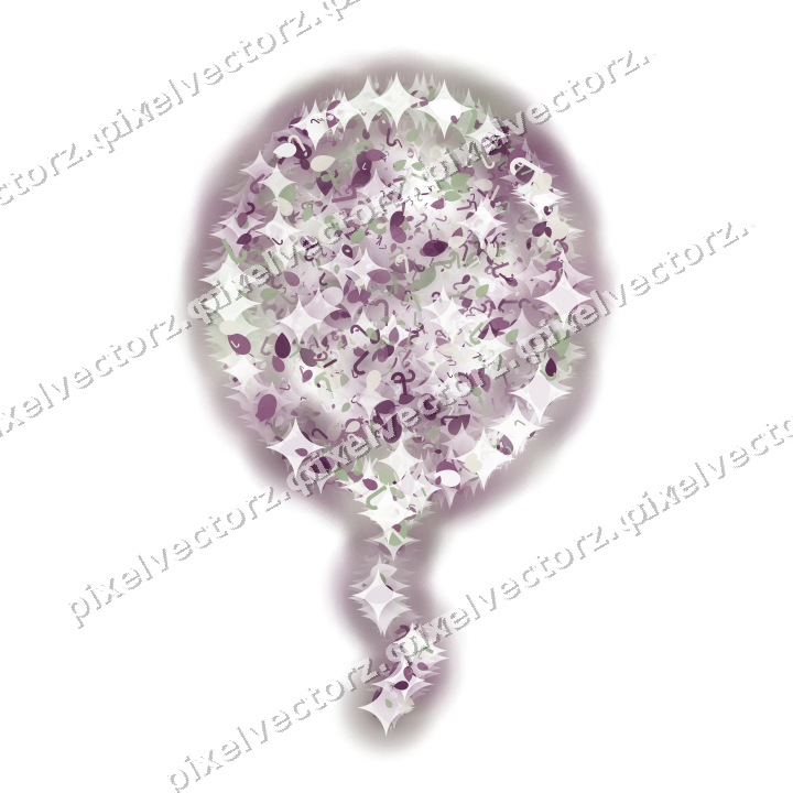 Seamless glitter balloon in dark magenta on a transparent background