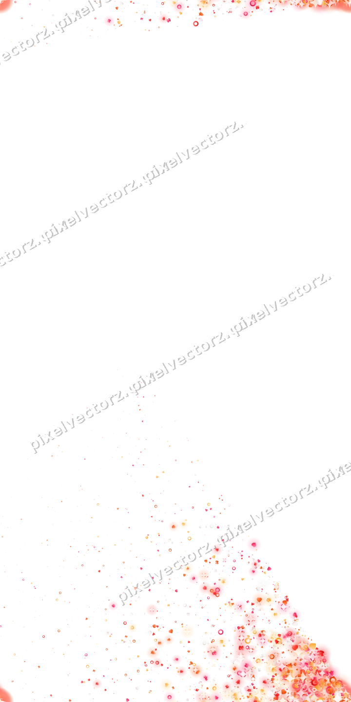 Seamless glitter corner in red and orange on a transparent background