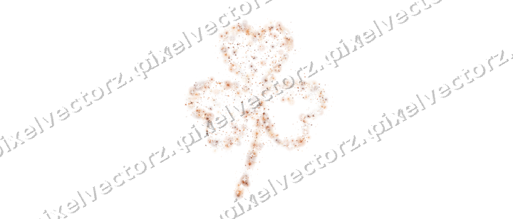 Seamless glitter shamrock of stars on a transparent background