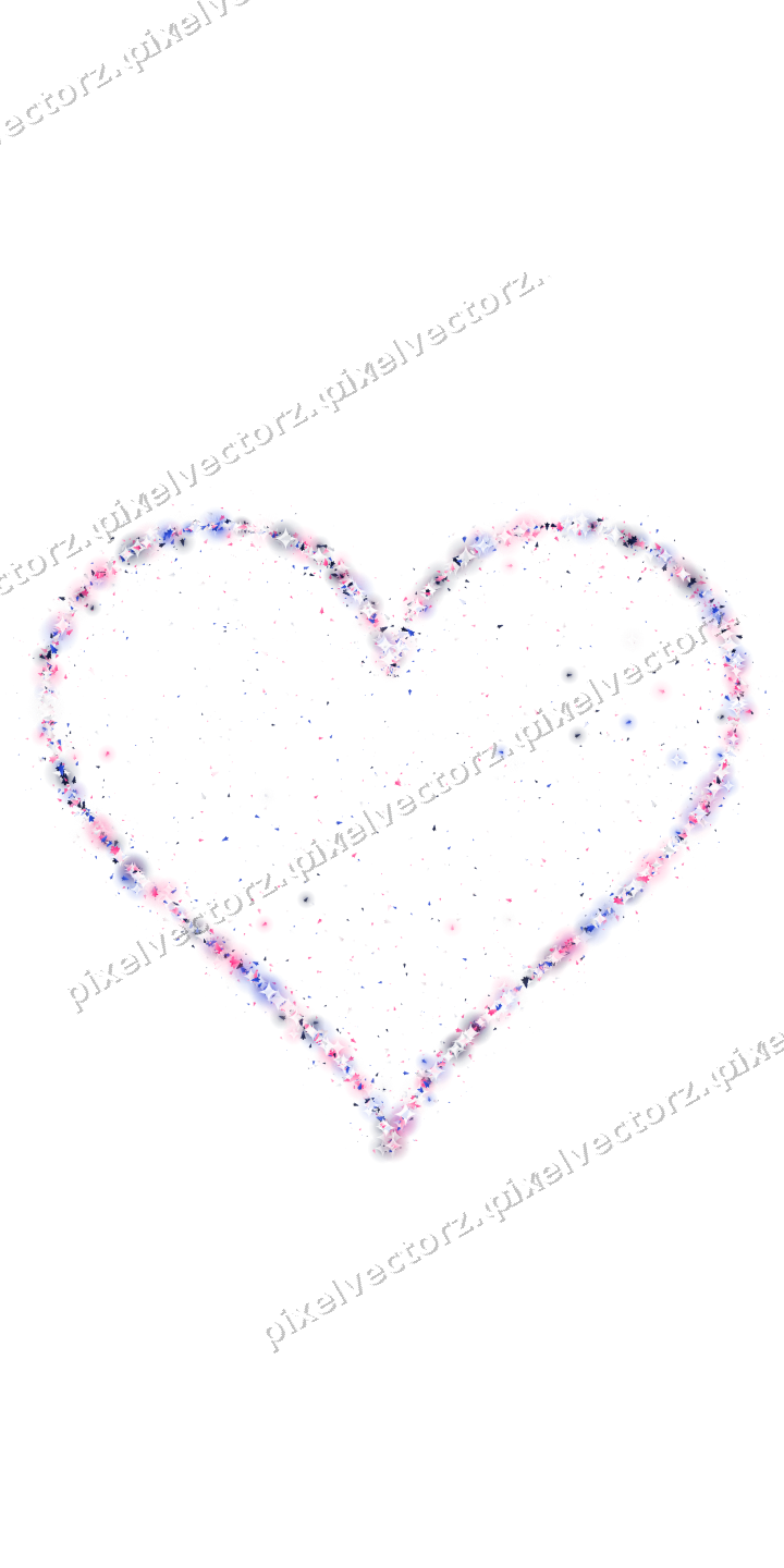 Seamless glitter heart of christmas trees on a transparent background