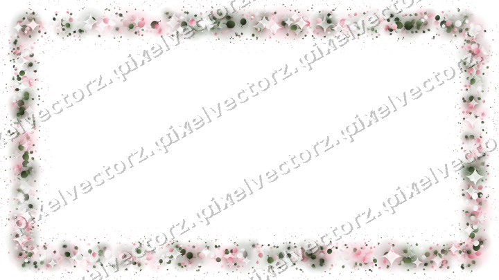 Seamless glitter frame of balloons in pink on a transparent background