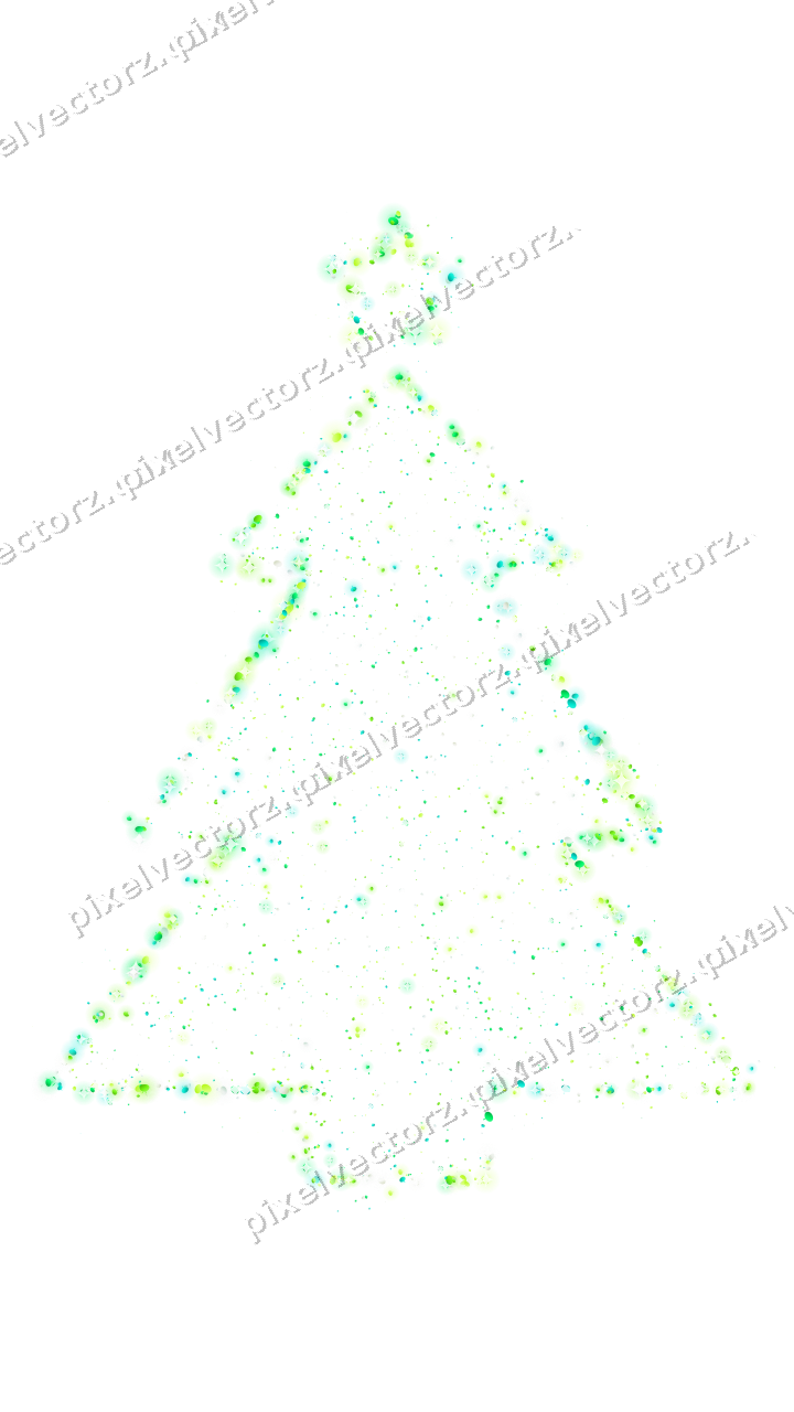 Seamless glitter christmas tree in green on a transparent background