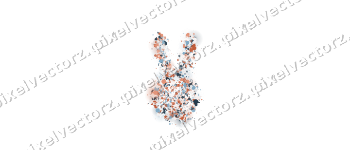 Seamless glitter easter bunny of baubles on a transparent background