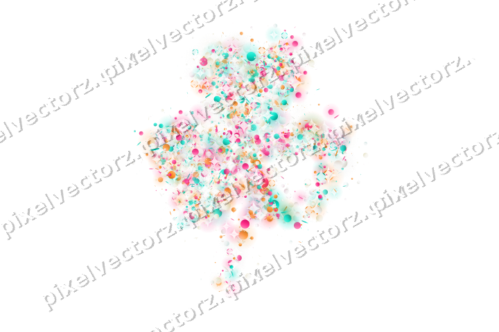 Seamless glitter shamrock in pink on a transparent background