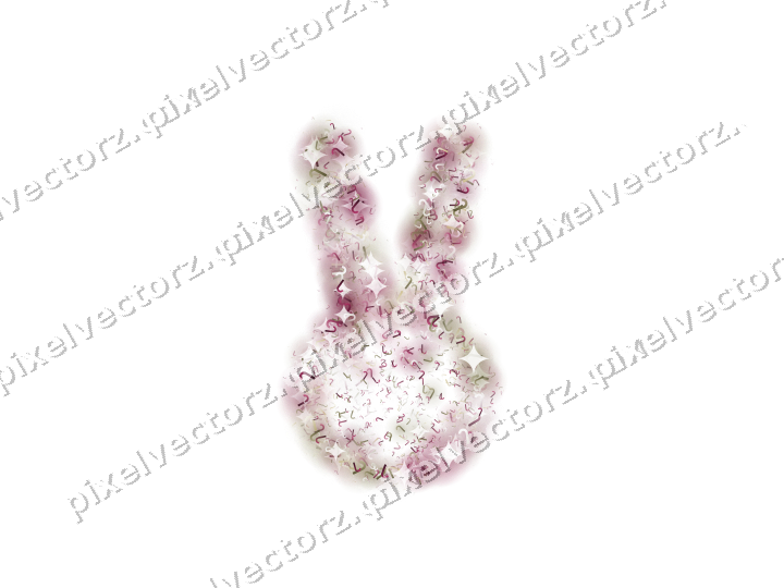 Seamless glitter easter bunny in dark pink on a transparent background