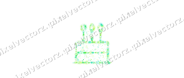 Seamless glitter birthday cake of baubles on a transparent background