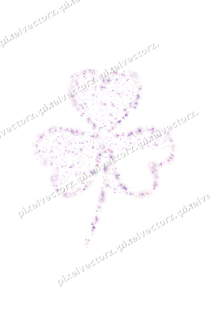 Seamless glitter shamrock in magenta on a transparent background