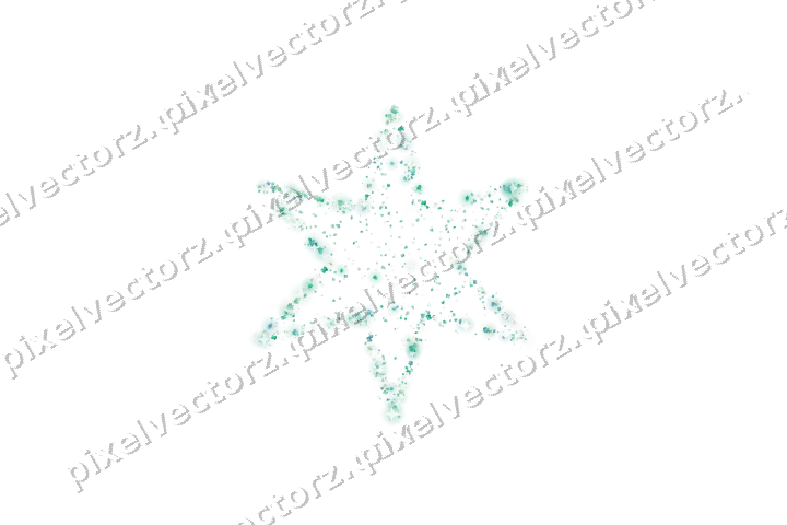 Seamless glitter star of bells and clovers on a transparent background