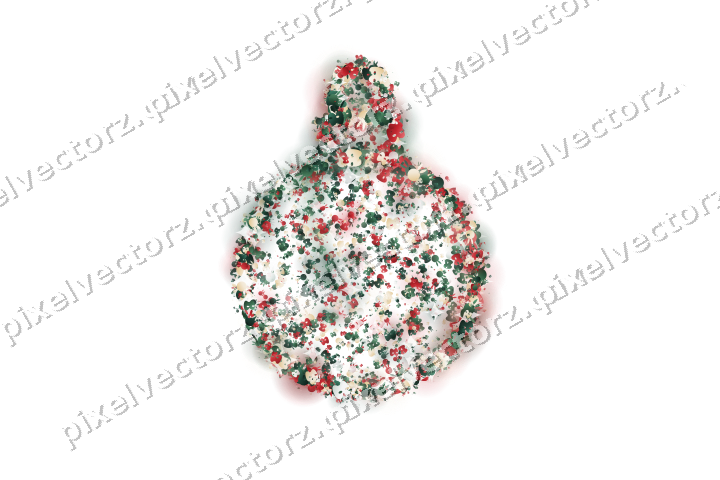 Seamless glitter bauble in dark green on a transparent background