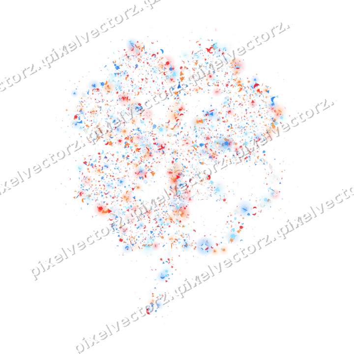 Seamless glitter clover leaf in blue on a transparent background