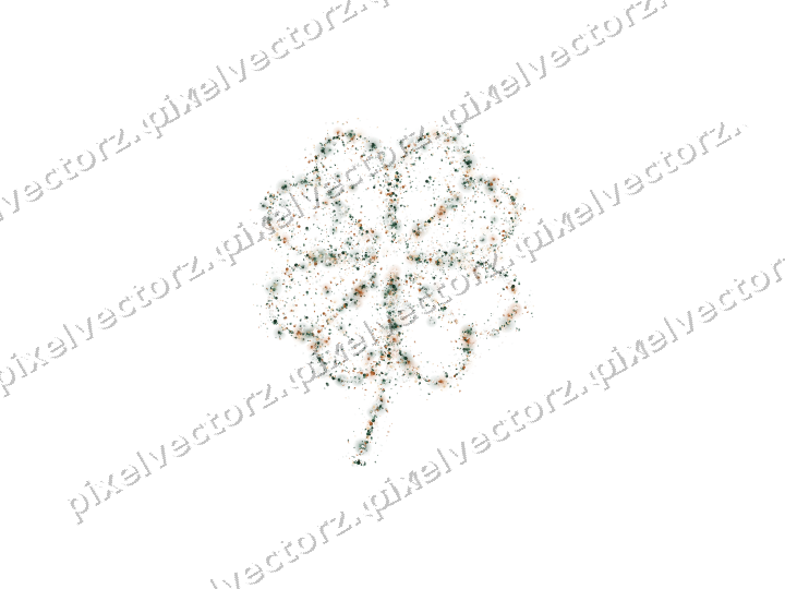 Seamless glitter clover leaf of bunnies on a transparent background
