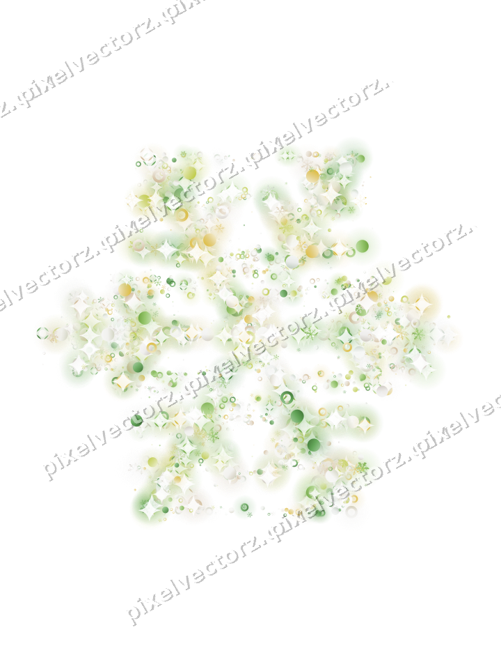 Seamless glitter snowflake in lime on a transparent background