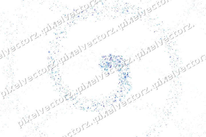 Seamless glitter spiral in blue and cyan on a transparent background
