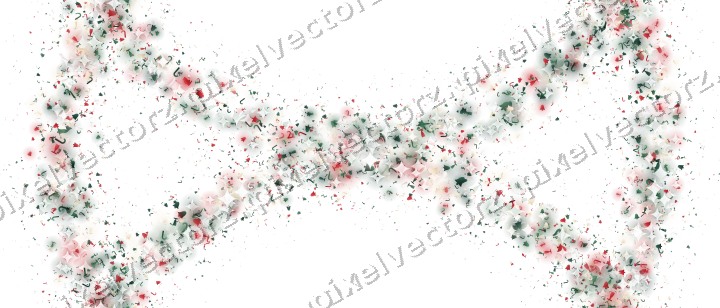 Seamless glitter wreath in dark green on a transparent background