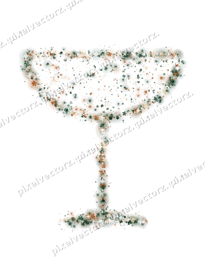 Seamless glitter champagne coupe on a transparent background