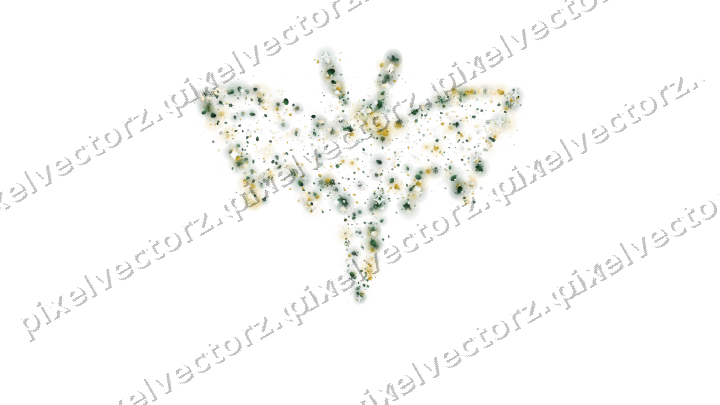 Seamless glitter bat in dark green on a transparent background