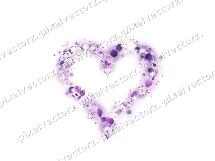 Nahtloses Glitzerherz aus Punkten in Violett auf transparentem Grund