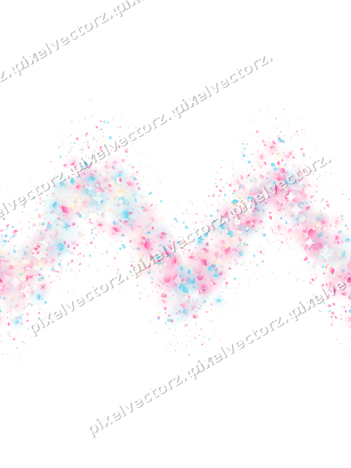 Seamless glitter wave in pink and cyan on a transparent background