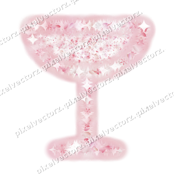 Seamless glitter champagne coupe on a transparent background