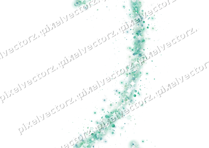Seamless glitter arc in green and teal on a transparent background